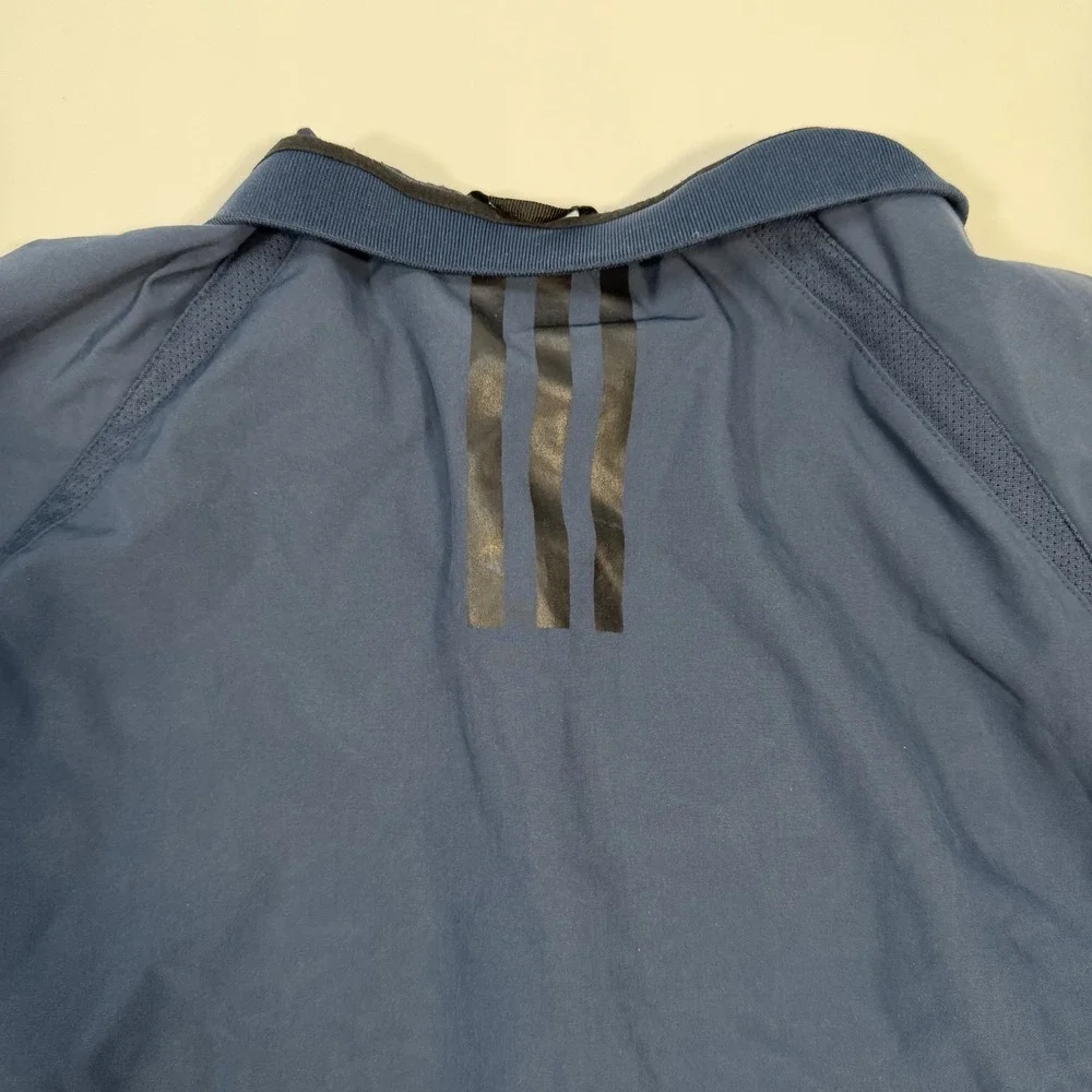 Adidas Mens Large Blue 1/4 Zip Short Sleeve Pullover Golf Athletic Shirt L